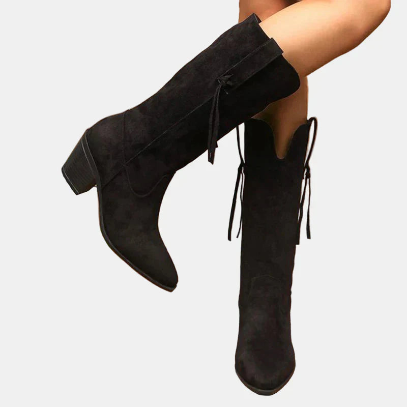 Remi | Retro Faux Suede Mid Calf Boots