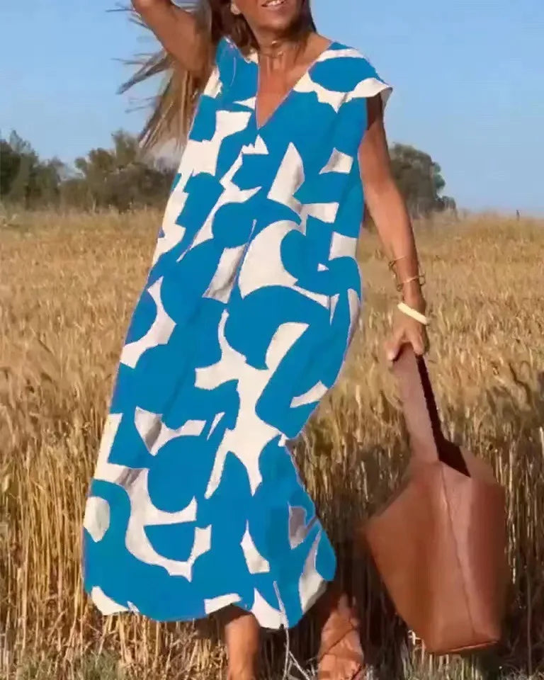 Valerie™ | Elegant Printed Maxi Dress